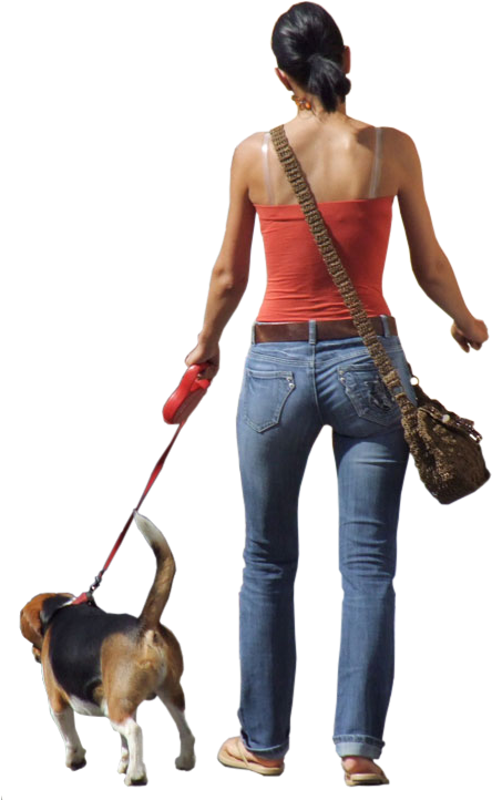 Dog Walking Clip Art - People Walking Png Transparent Png (721x721), Png Download
