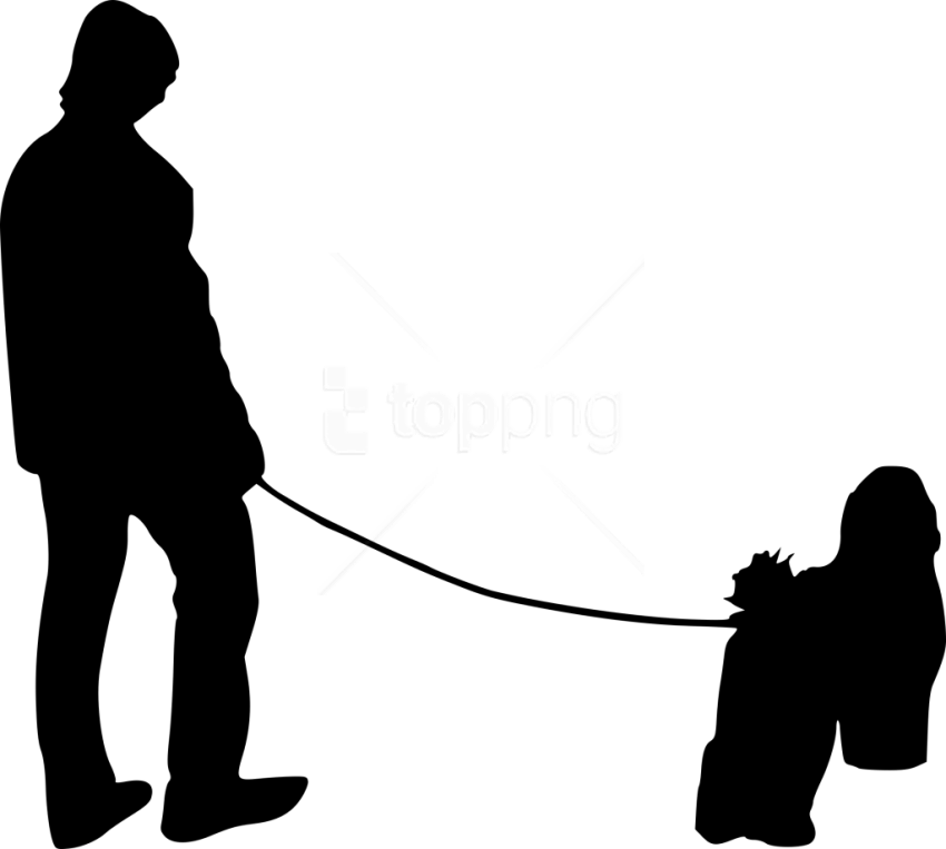 Free Png Dog Walking Silhouette Png Images Transparent - People Walking Png Silhouette Clipart (850x763), Png Download