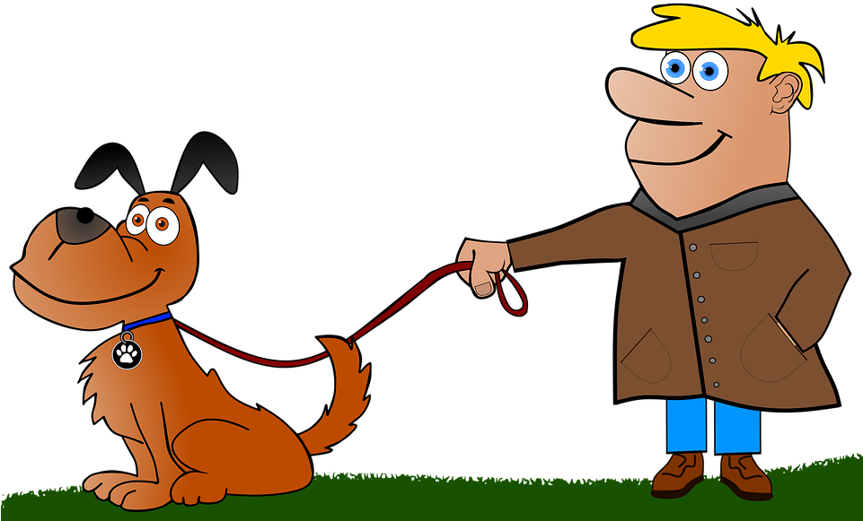 Spaziergang Mit Hund Comic Clipart (960x587), Png Download