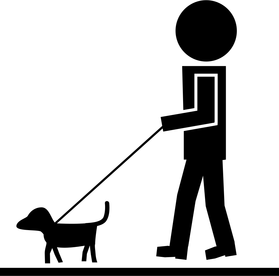 Man With Pet Dog - Dog Area Icon Clipart (980x968), Png Download