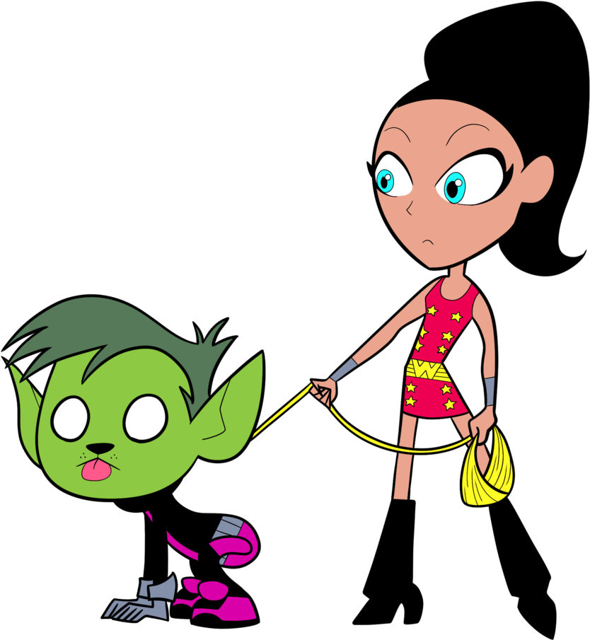 Clip Art Library Library Teen Titans Go Walking The - Teen Titans Go Beast Boy Dog - Png Download (834x905), Png Download