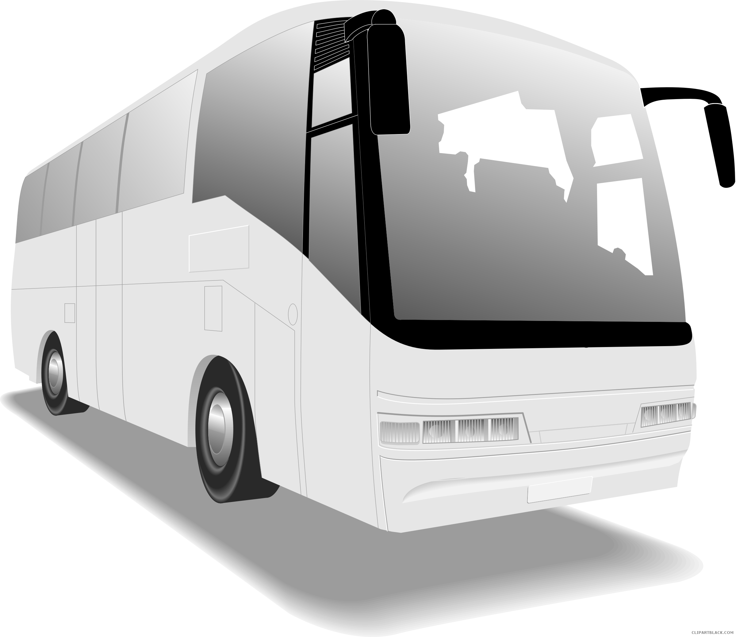 Tour Bus Transportation Free Black White Clipart Images - Tour Bus Png Transparent Png (2400x2076), Png Download