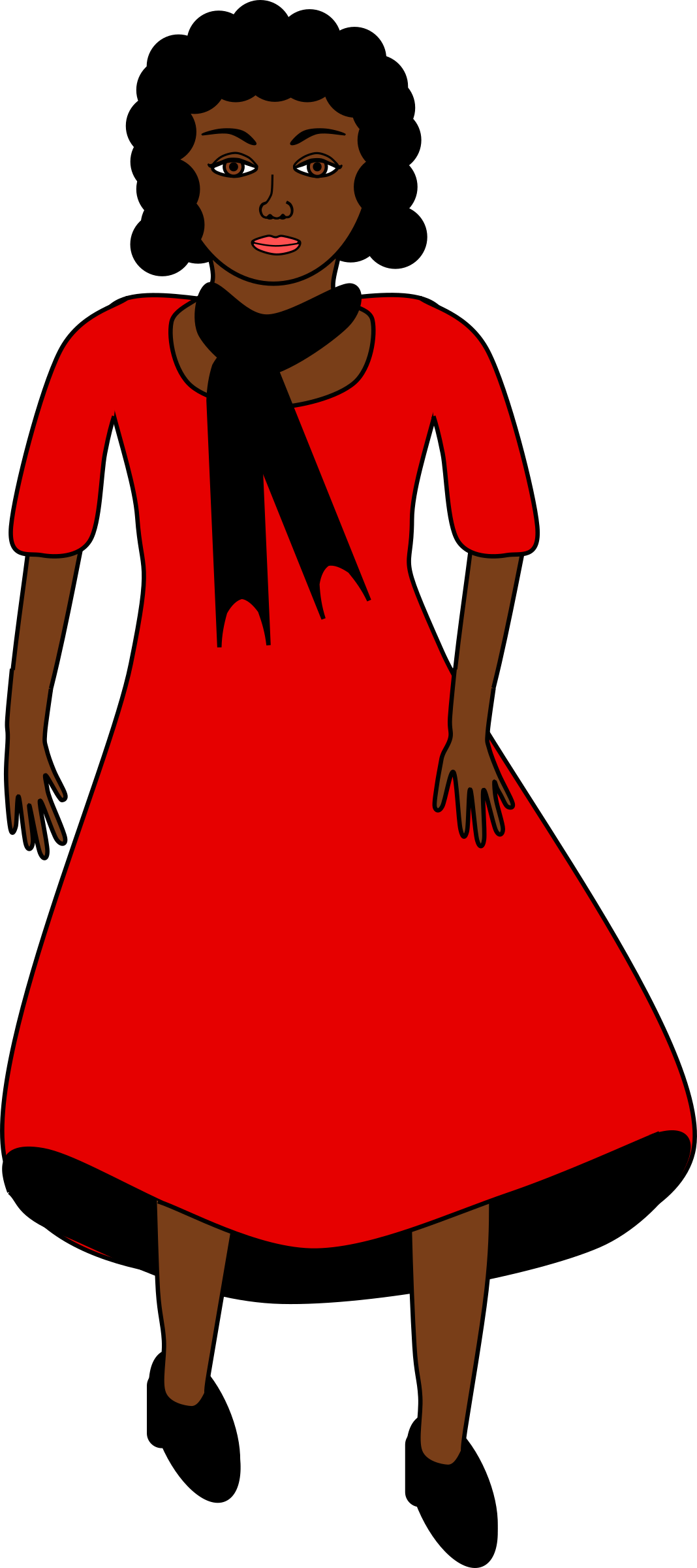 Red Dress In The Wind Clip Arts - Lady In Red Dress Clipart - Png Download (1068x2400), Png Download