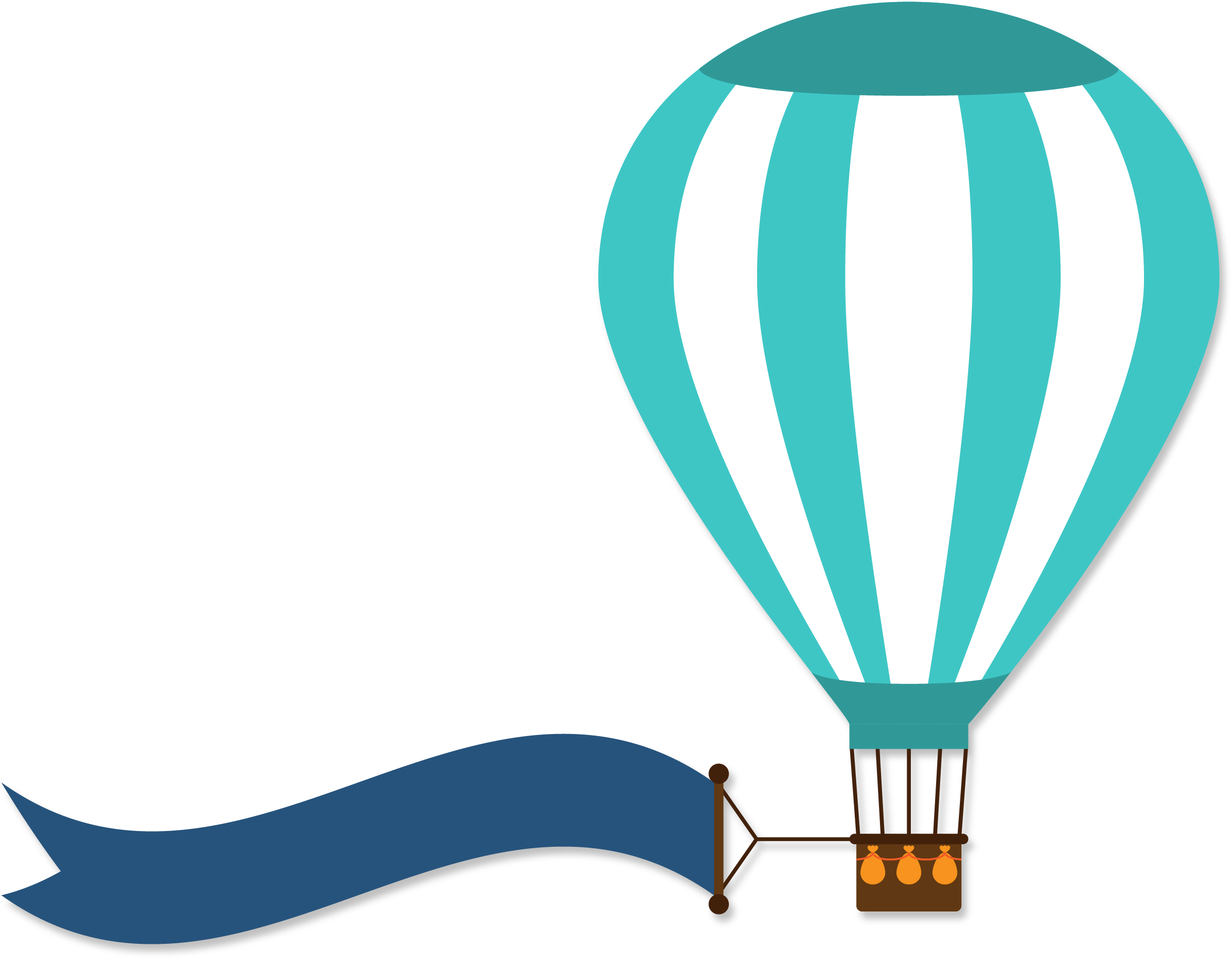 Flight Balloon Hot Air Flag Airplane Clipart - Hot Air Balloon With Flag Clipart - Png Download (2449x1905), Png Download