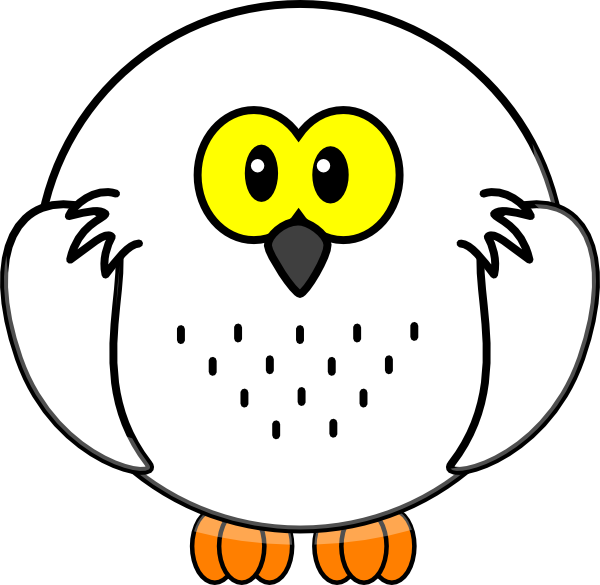 Owls Clipart Snowy Owl - Easy Bird Drawings For Kids - Png Download (600x585), Png Download