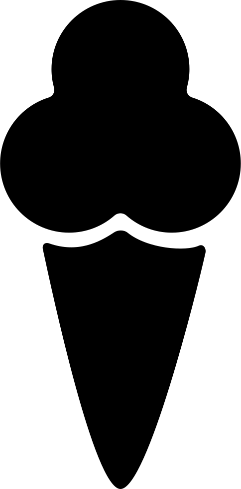Ice Cream Cone Black Shape - Soft Ice Cream Icon Clipart (484x980), Png Download