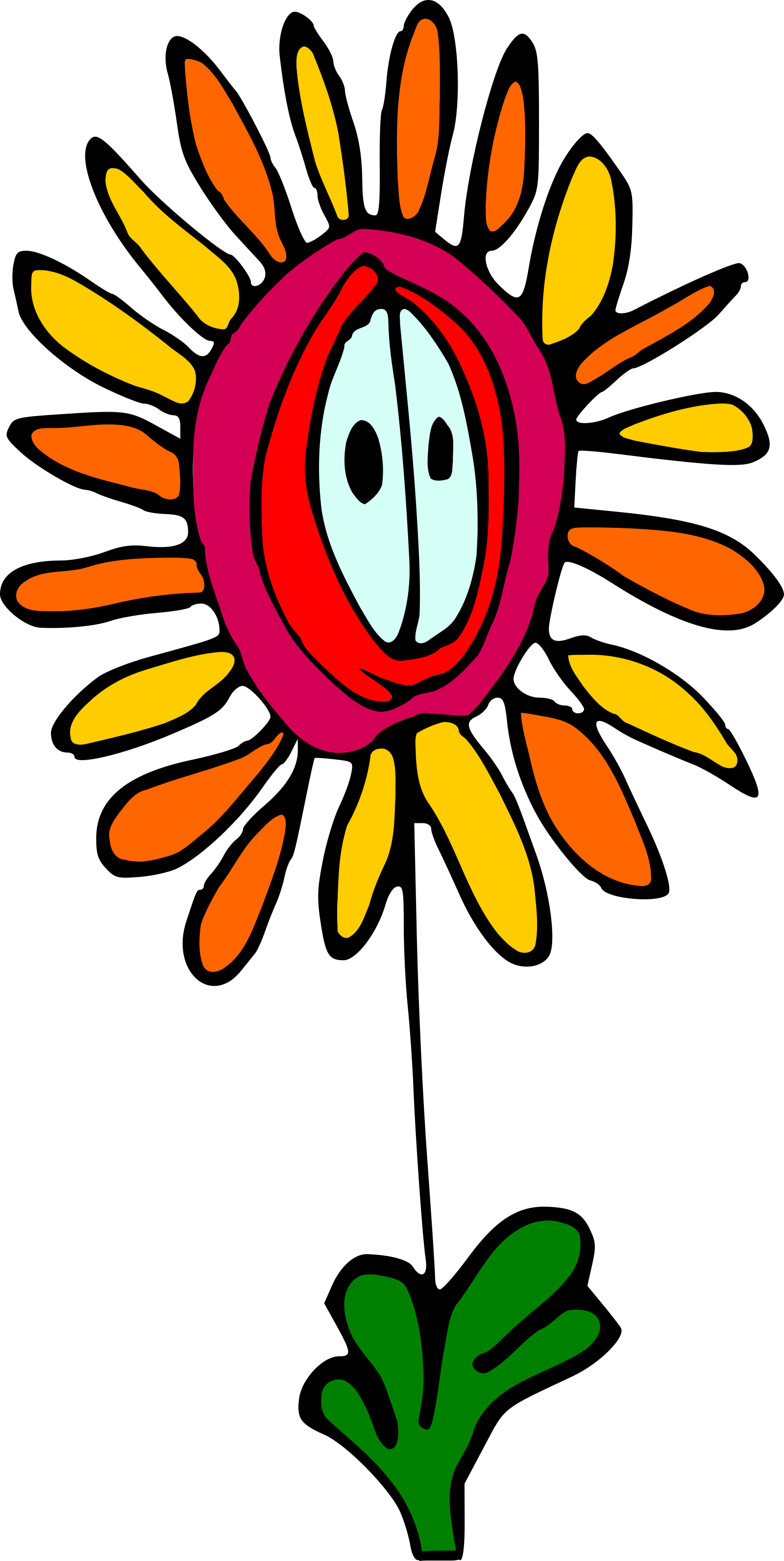 Floral Design Clipart (1600x3185), Png Download