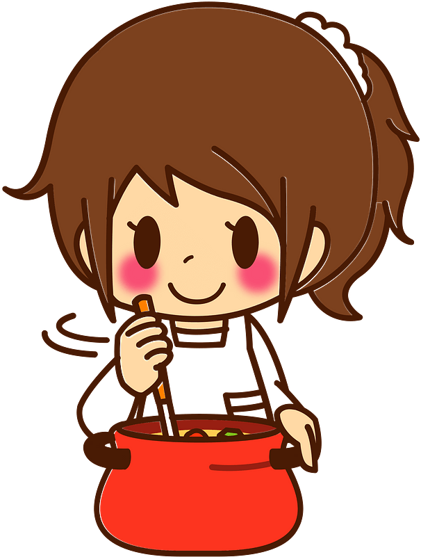 Woman Girl Cooking Stew Clipart - Cartoon - Png Download (619x800), Png Download