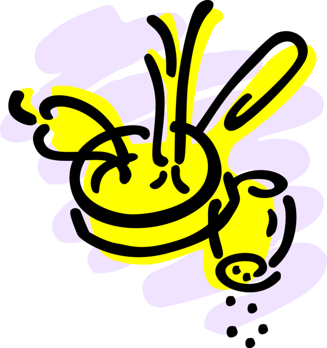 Vector Illustration Of Kitchen Cooking Pan With Spices, Clipart (659x700), Png Download