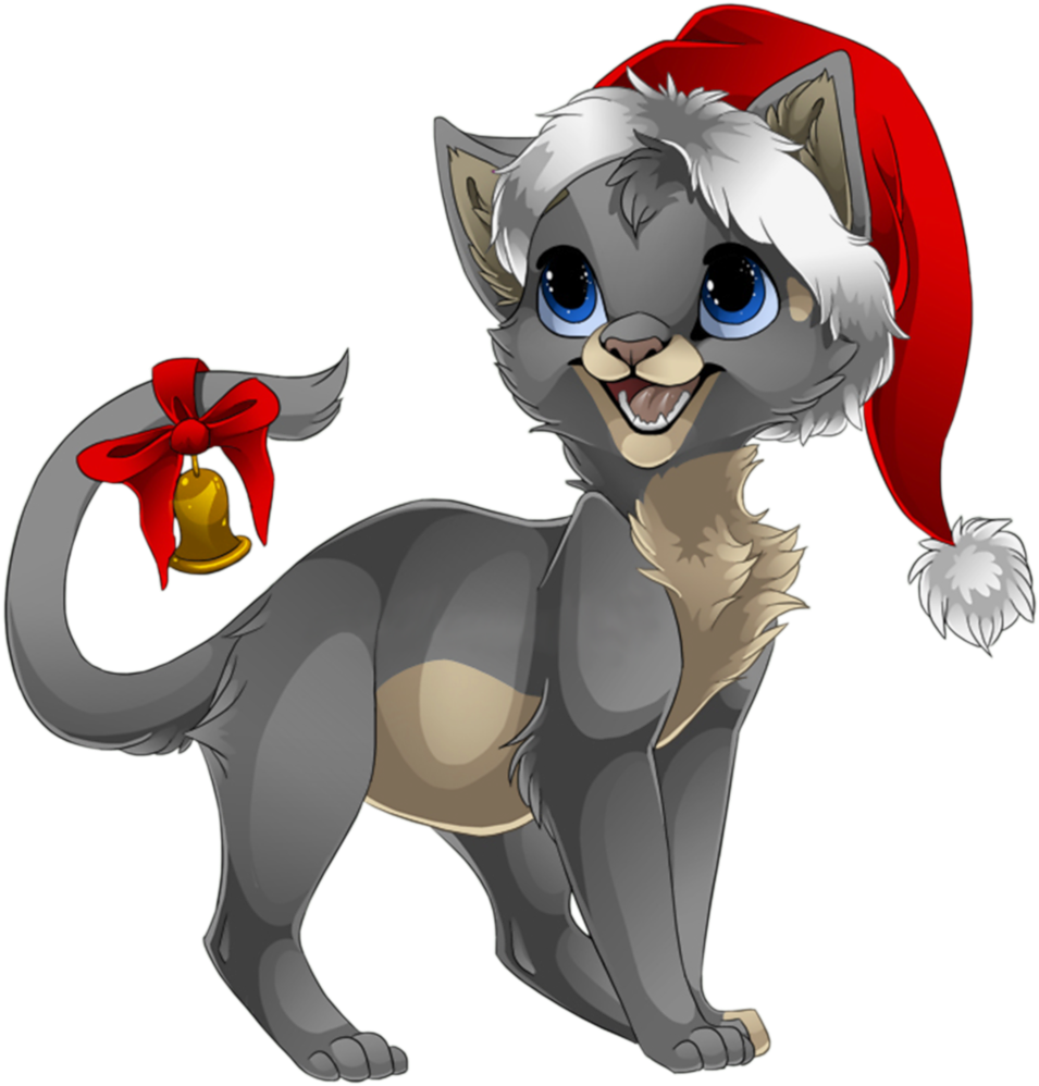 Transparent Animierte Cliparts Weihnachten - Santa Cat Cartoon Clupart - Png Download (955x998), Png Download
