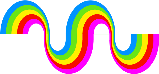 Swirly Rainbow Decoration Vector Drawing - Vector Graphics Clipart (600x600), Png Download