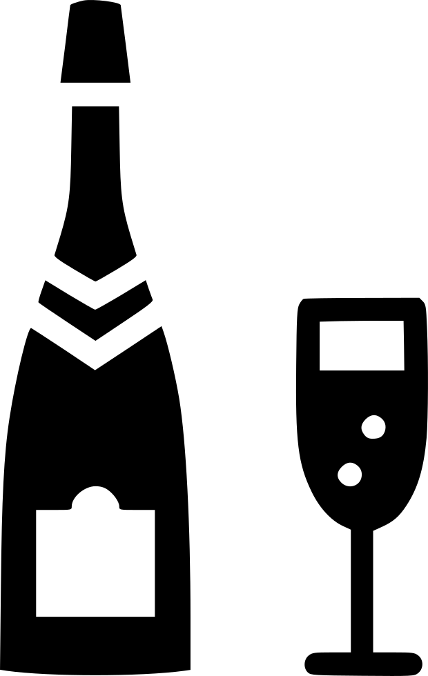 Champagne Glass Alcohol Bottle Celebrate Cheers - Transparent Alcohol Icon Png Clipart (620x980), Png Download