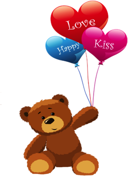 Teddy Bears With Balloons Clipart (600x600), Png Download