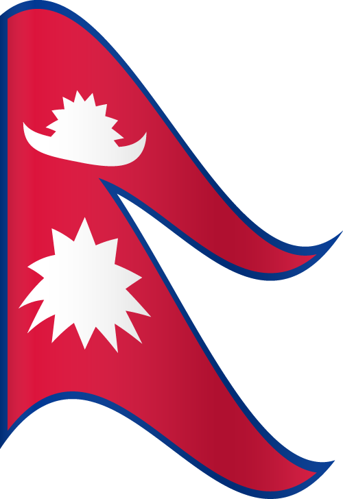 Nepal - Waving - Waving Flag Nepal Flag Logo Clipart (500x728), Png Download