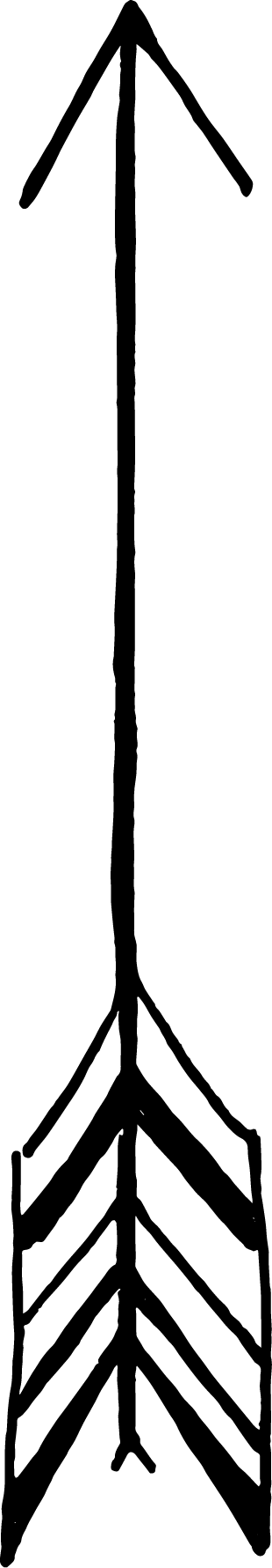 Black And White Tribal Arrow Clipart (310x1780), Png Download