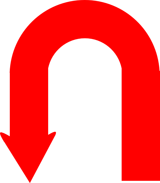 Red U Turn Sign Clipart (522x596), Png Download