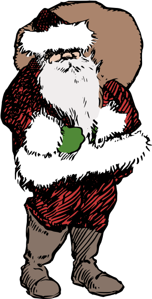 Simple Coloured Santa - Christmas Day Clipart (600x600), Png Download