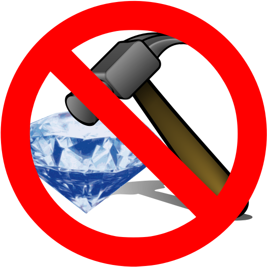 No Breaking A Diamond With A Hammer Sign Vector Illustration - Breaking A Diamond Clipart (600x600), Png Download
