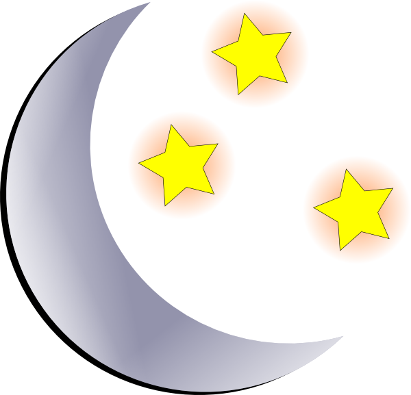 Moon And Stars Clipart Black - Stars And Moons Clip Art - Png Download (600x577), Png Download