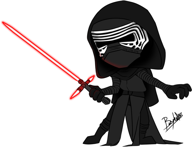 Download Collection Of Kylo Ren Drawing Cute - Draw Kylo Ren Easy Clipart (668x511), Png Download