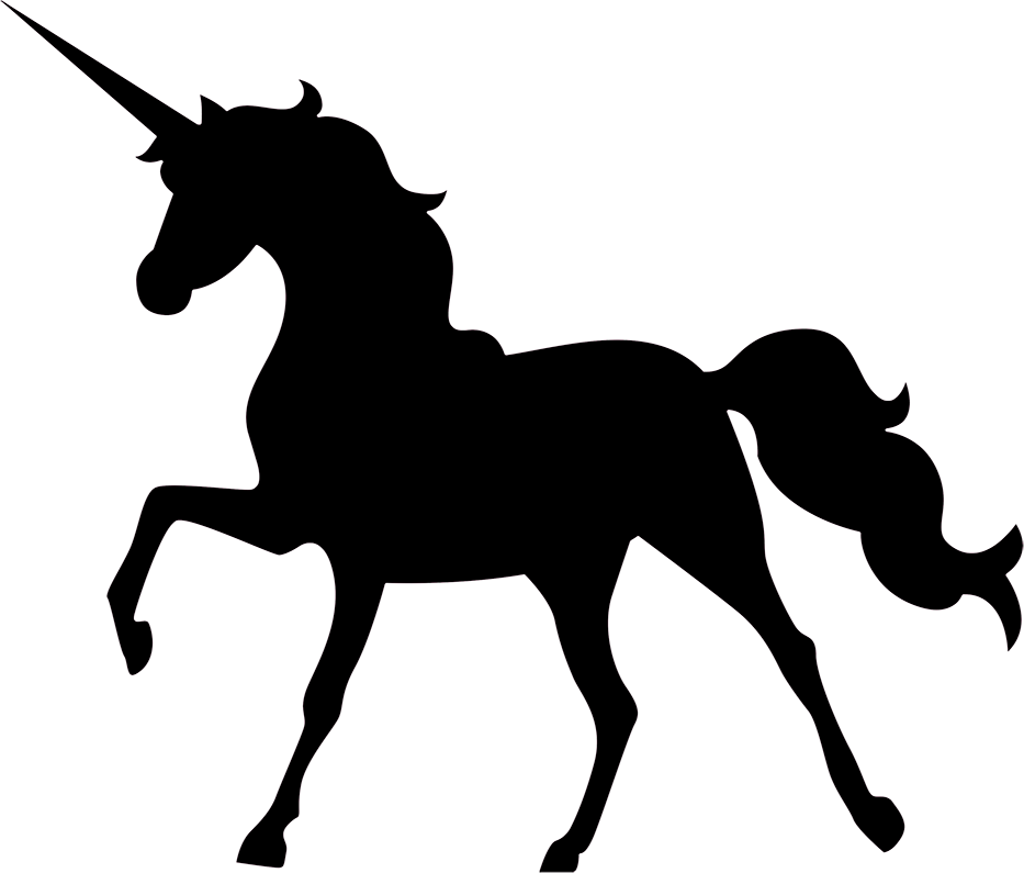 Black Unicorn Clipart Black And White Unicorns Black - Shadow Of A Unicorn - Png Download (933x795), Png Download