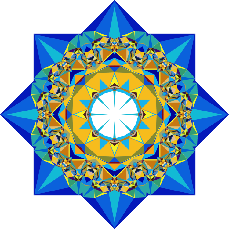 Triangle,symmetry,line - Mandalas En Punto De Cruz Clipart (750x750), Png Download