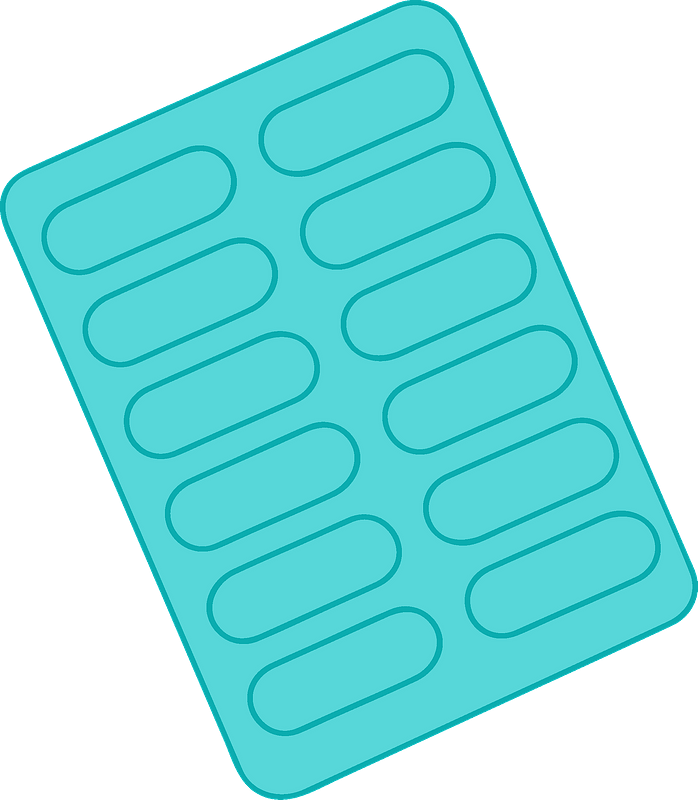 Blister Of Pills Clipart - Plastic - Png Download (698x800), Png Download