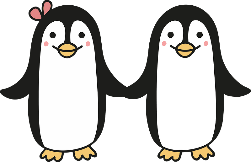 Cute Penguin Couple Clipart - Cricut Penguin Svg Free - Png Download (800x516), Png Download