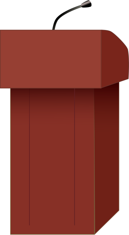 Silhouette Speech Podium Clipart - Podium Clipart Transparent Background - Png Download (439x800), Png Download
