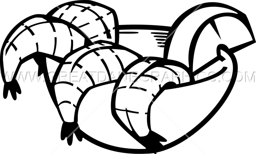 Shrimp Production Ready Artwork - Shrimp Cocktail Clipart Black And White - Png Download (825x497), Png Download