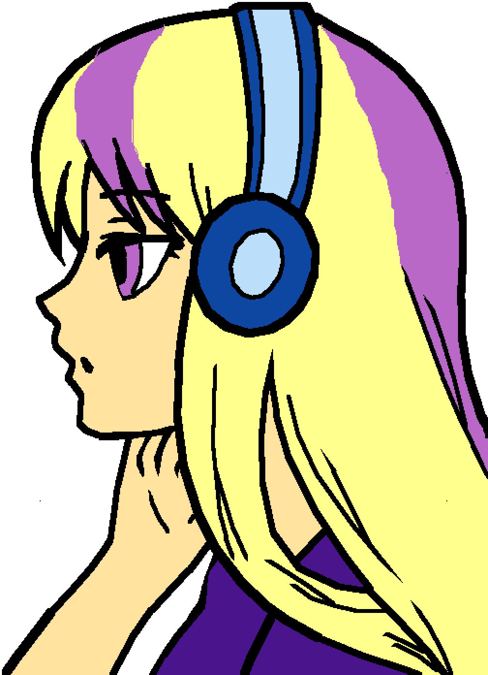 Transparent Anime Face Png - Anime Girl Not Colored Clipart (1008x1392), Png Download