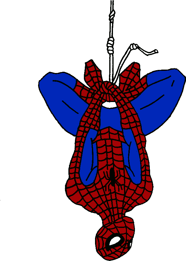 Spiderman Upside Down Clipart - Spiderman Hanging Upside Down - Png Download (750x1000), Png Download