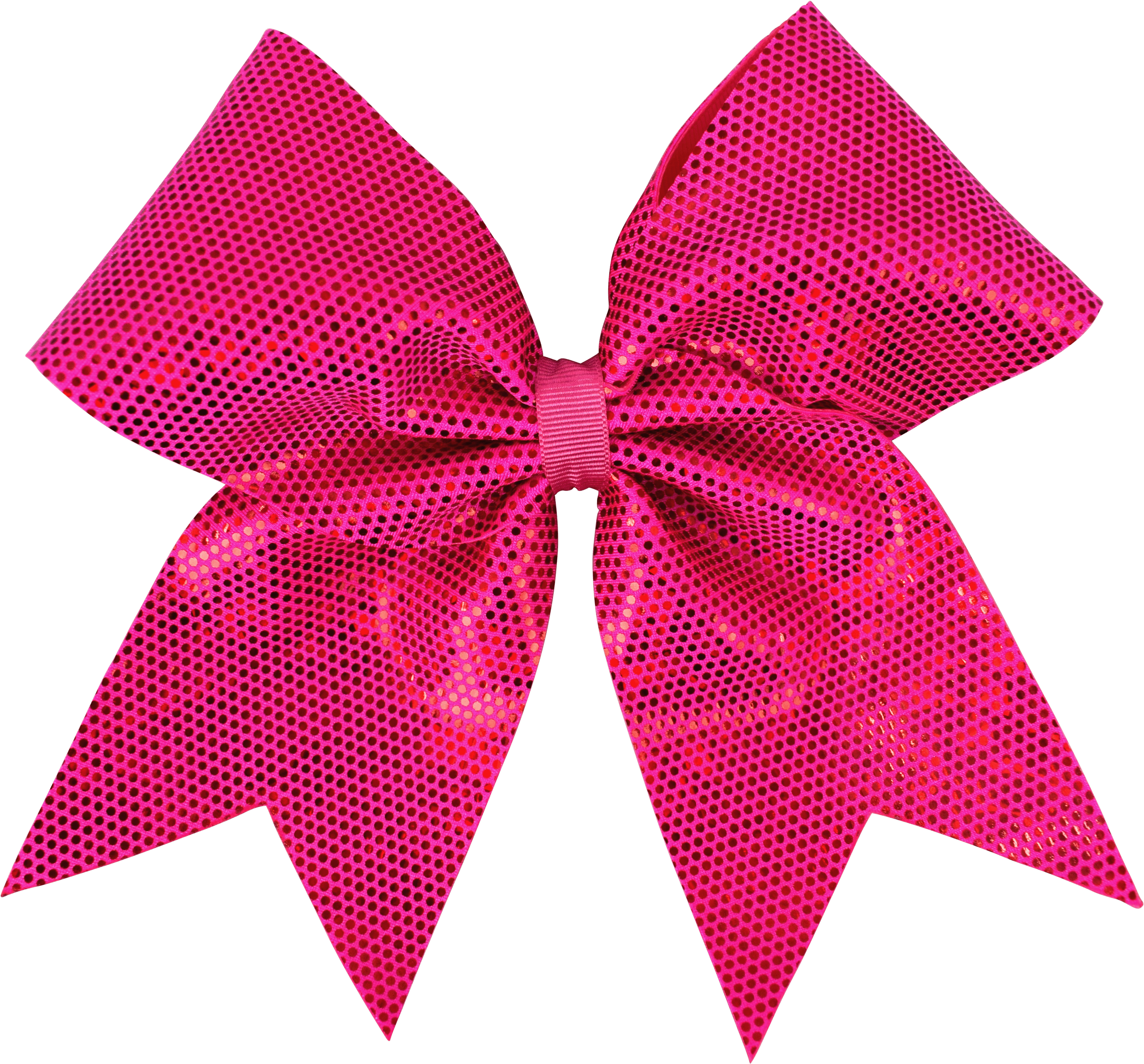 Fuchsia Pink Dotted Sparkle I Love Cheer® Hair Bow - Ribbon Clipart (4000x4000), Png Download