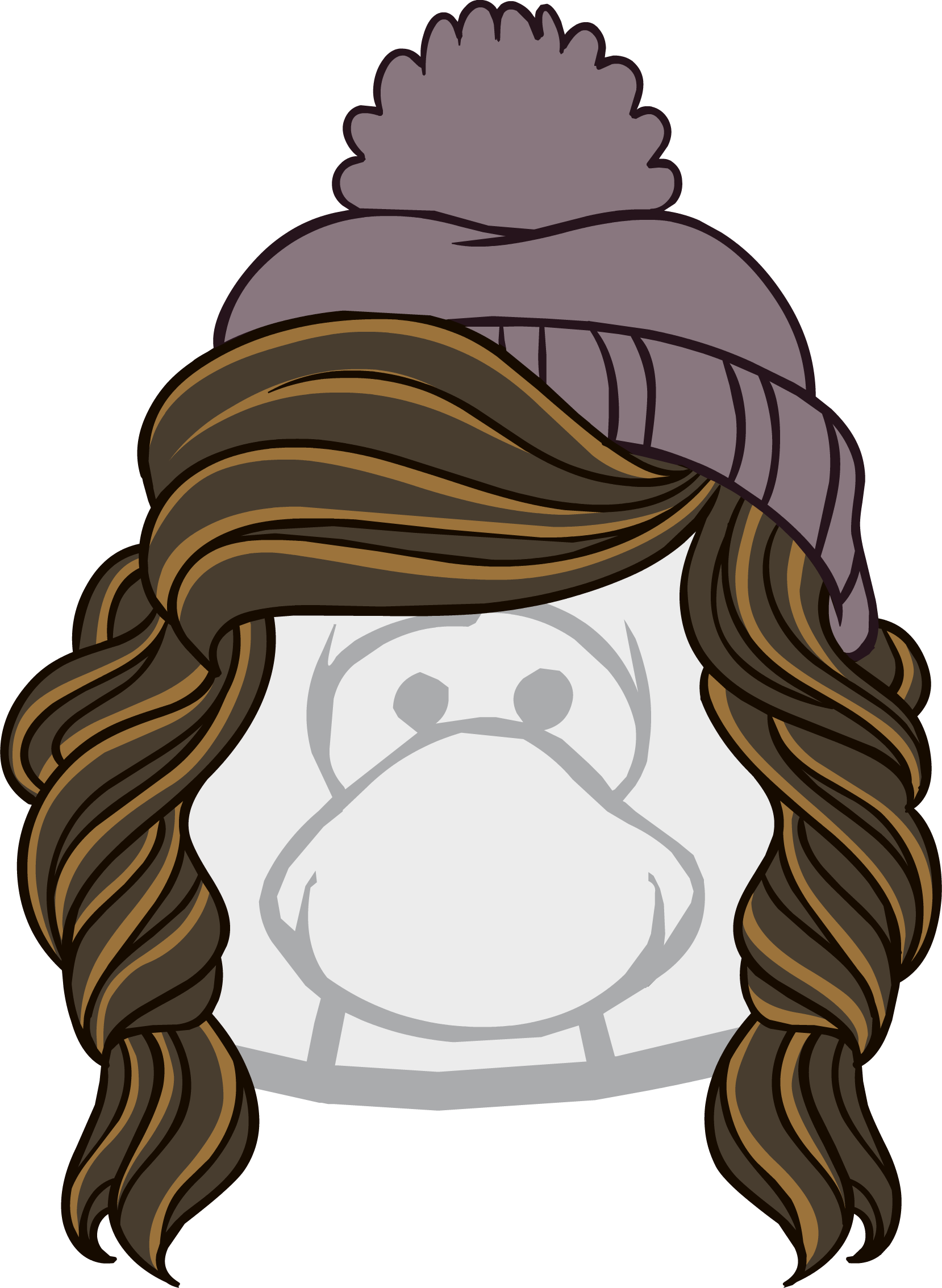 Transparent Snow Day Clipart - Club Penguin Wig Hair - Png Download (1658x2267), Png Download