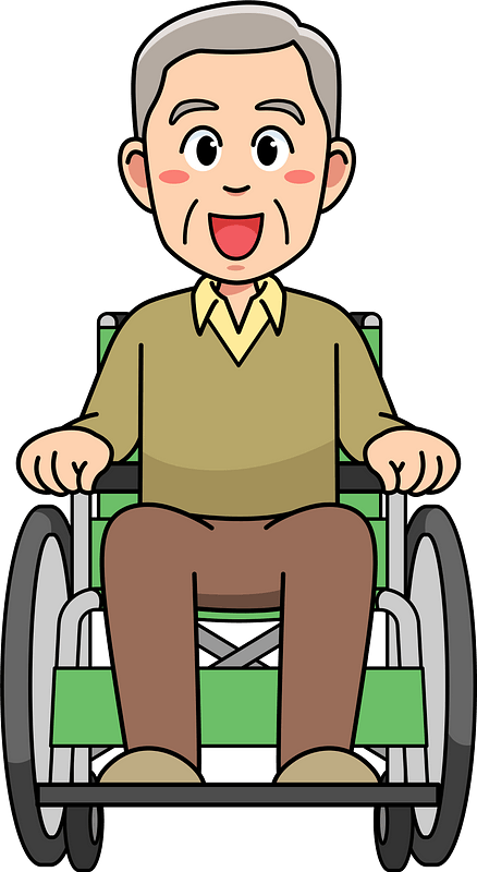 Wheelchair Grandfather Clipart - Cartoon Person In A Wheelchair - Png Download (438x800), Png Download