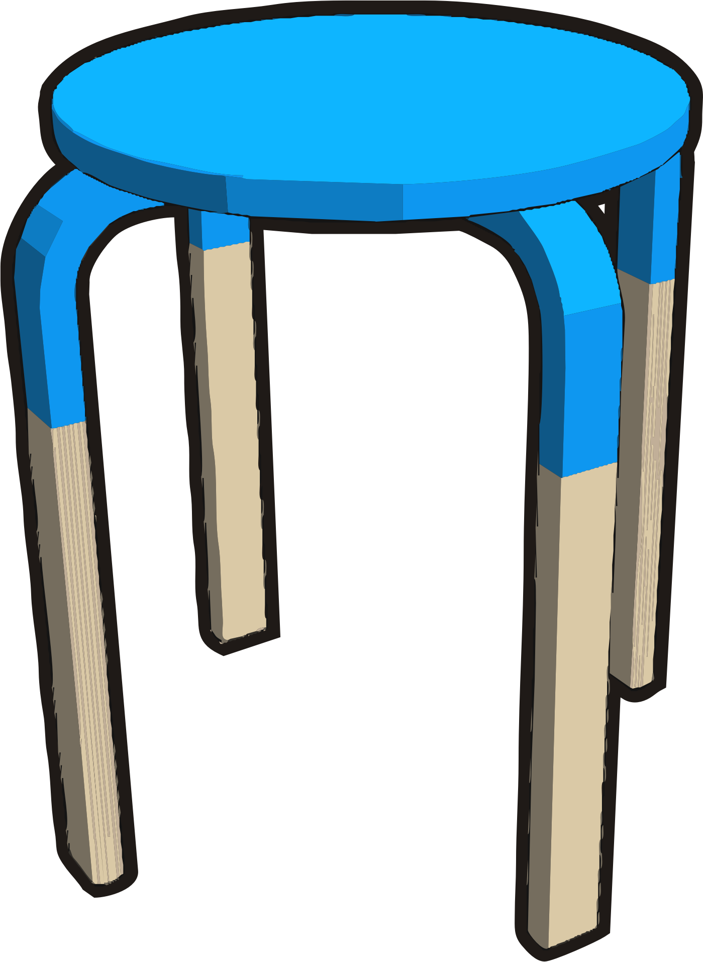 Frosta Stool, Half Cyan Clip Arts - Cartoon Stool Clipart - Png Download (1399x1914), Png Download