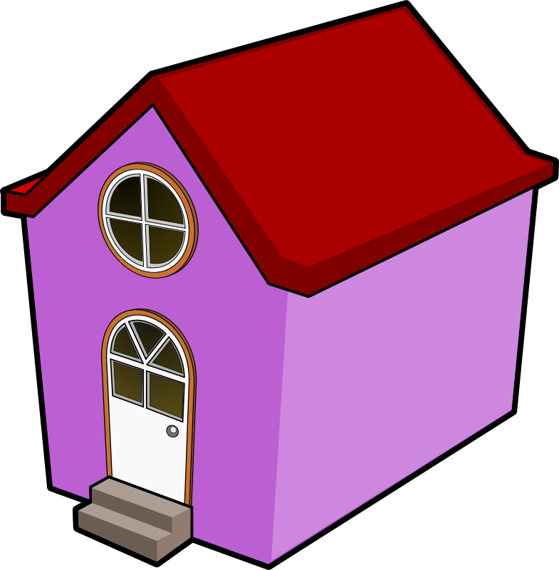Animated Pictures Of Houses - Purple And Red House Clipart (588x599), Png Download