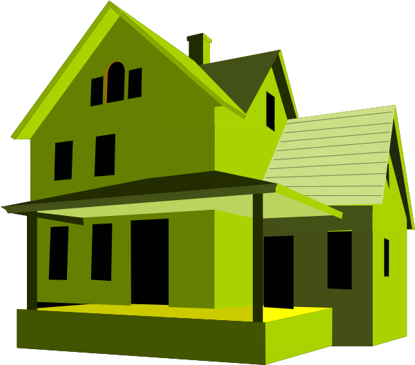 House 3d Art Green Color - Property Clipart - Png Download (600x600), Png Download