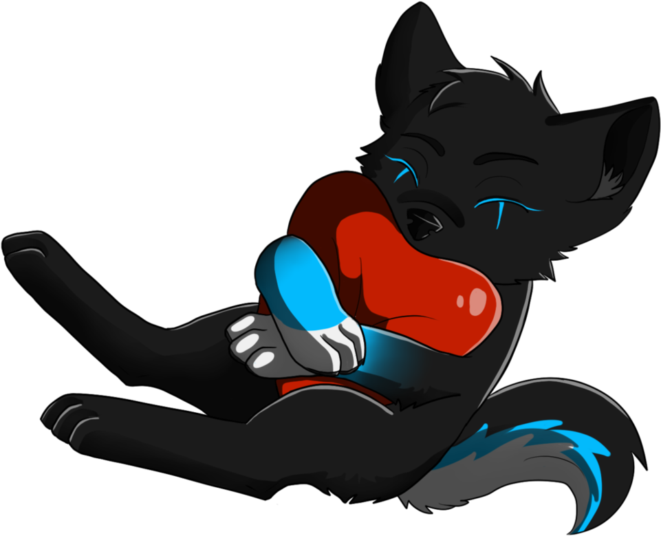 Anime Wolf With A Heart Clipart (961x779), Png Download