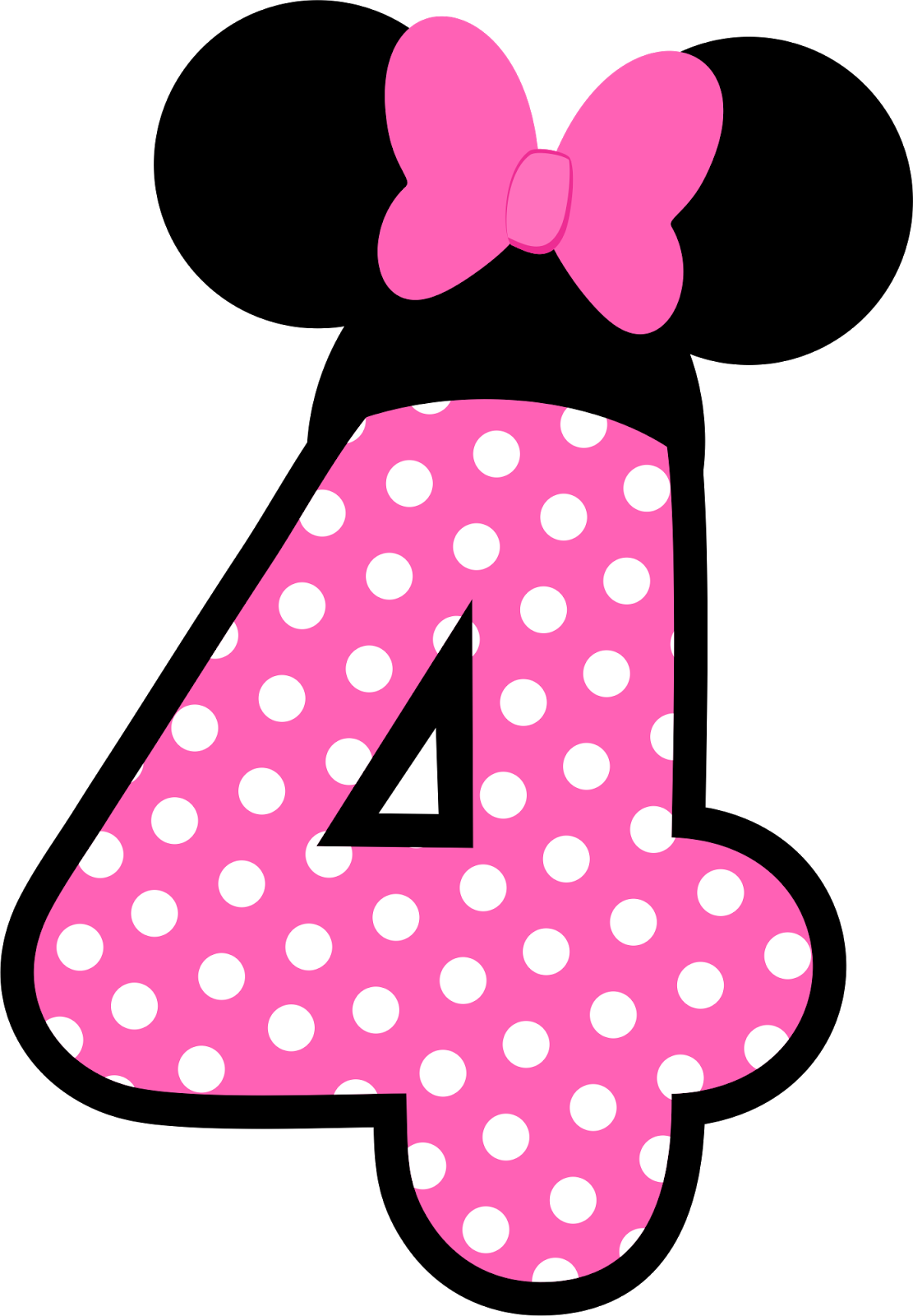 Minnie Mouse Number 4 Clipart (1111x1600), Png Download