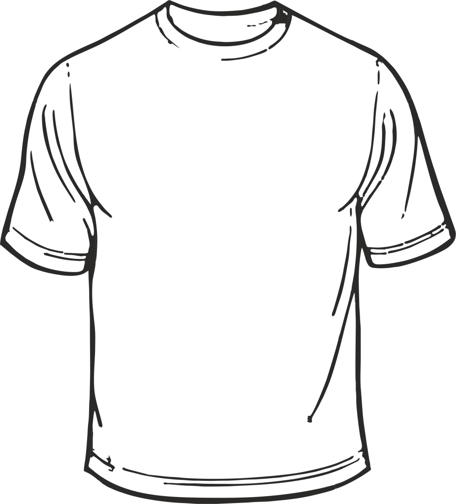 Blank Shirt Coloring Page Clipart (927x1024), Png Download