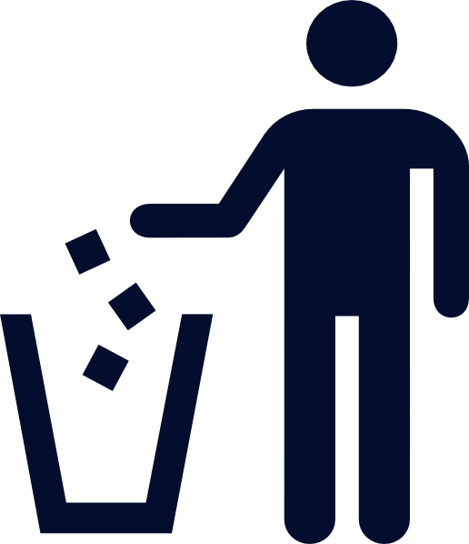 Blue Trash Man Clip Art At Clker - Put Your Trash Sign - Png Download (516x598), Png Download