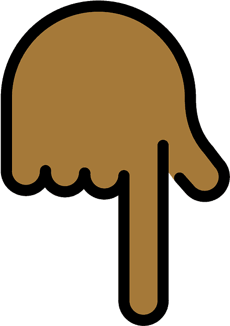 Backhand Index Pointing Down Emoji Clipart - Png Download (800x800), Png Download