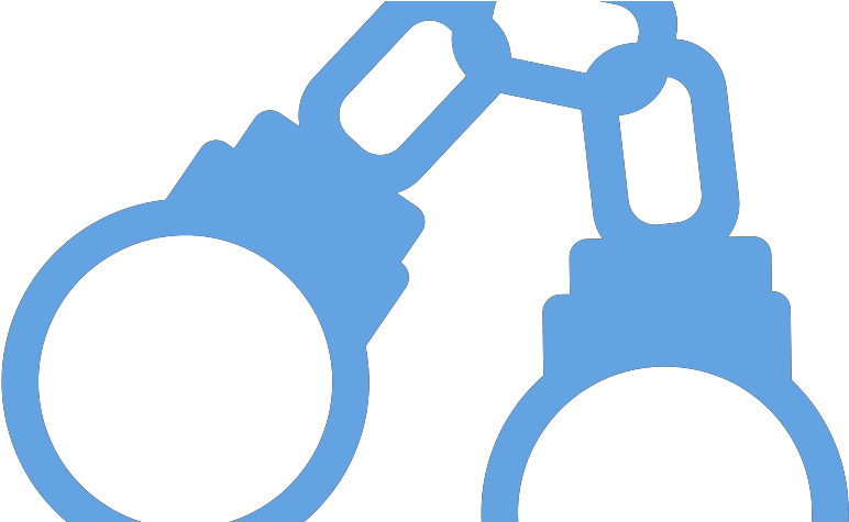 Handcuffs Icons In Blue Clipart (1600x1600), Png Download