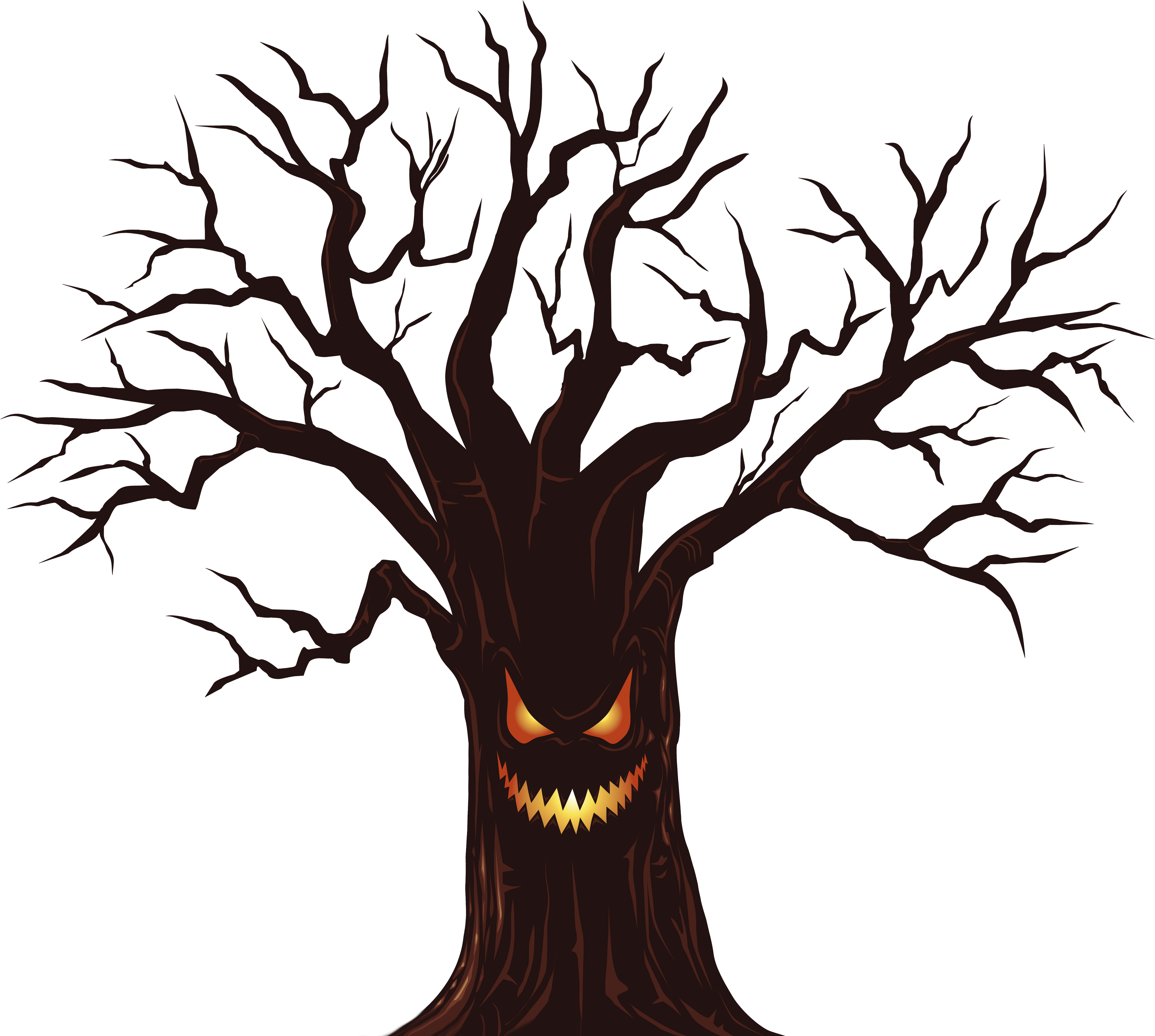 Векторные страшные деревья. Halloween tree. Праздничное дерево мультфильм. Страшное дерево на прозрачном фоне. Дерево хэллоуин.