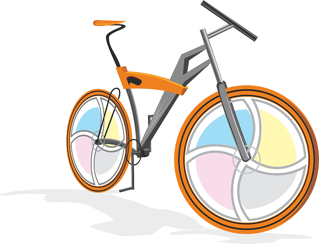 Cartoon, Orange, Bike, Bicycle, Cycling, Wheel, Sports - Bicycle Clip Art - Png Download (640x489), Png Download