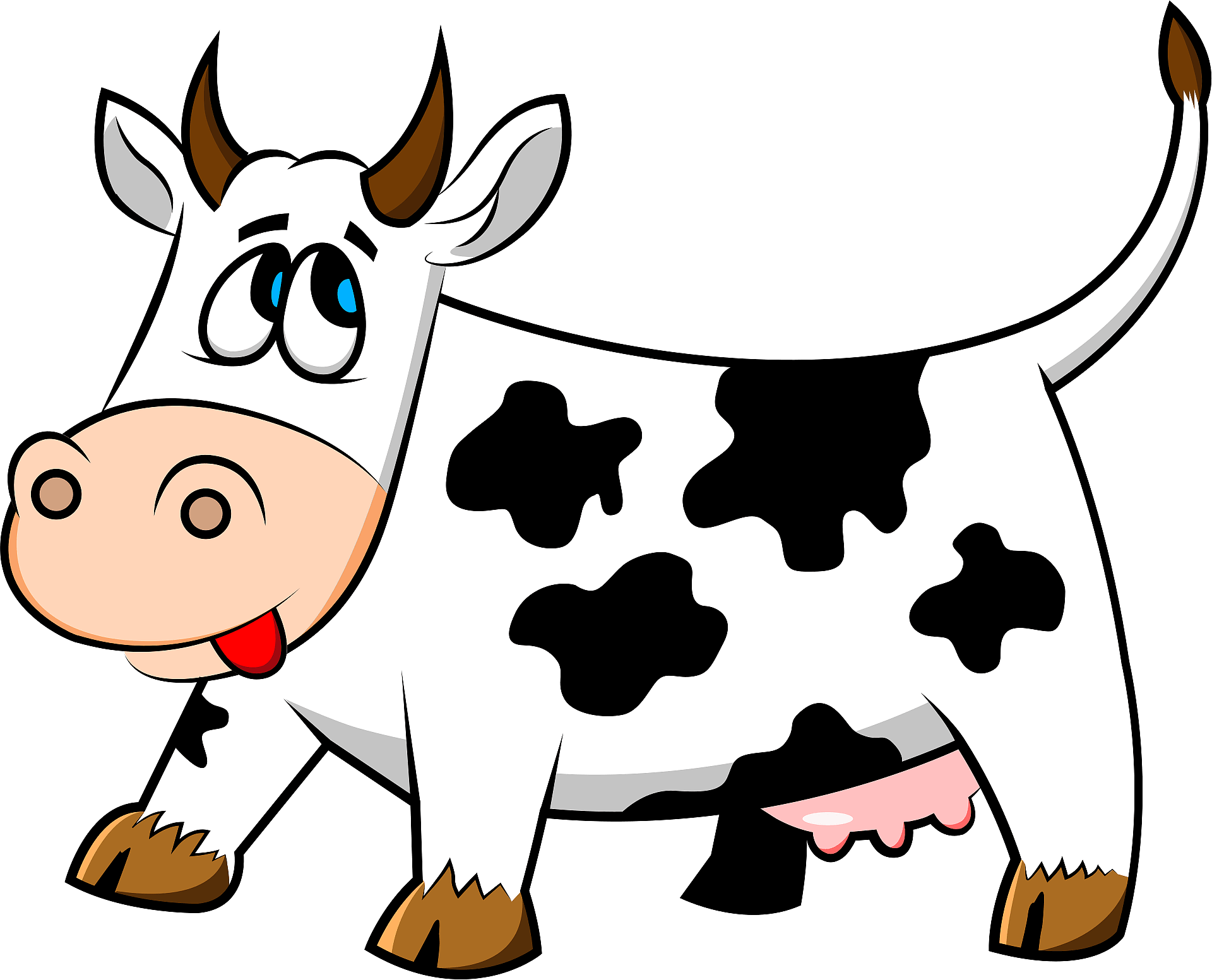 Cute Cow Clipart - Cartoon Cow Transparent Background - Png Download (800x647), Png Download