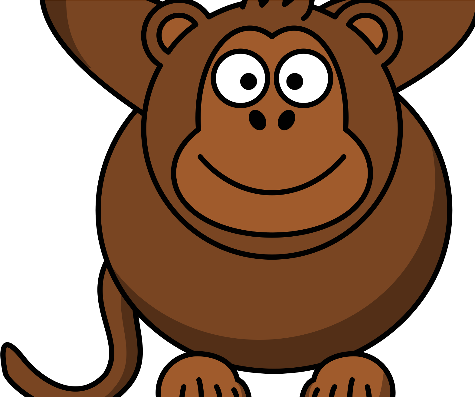 Cartoon Animals Monkey Sad Clipart (1600x1600), Png Download