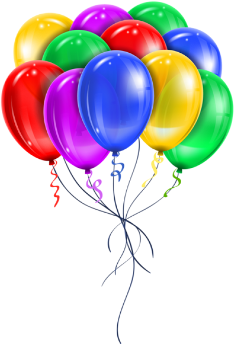 Free Png Download Transparent Multi Color Balloons - Balloons Clipart Png (461x680), Png Download