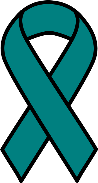 Ovarian Cancer Ribbon - Emerald Green Liver Cancer Ribbon Clipart (600x600), Png Download